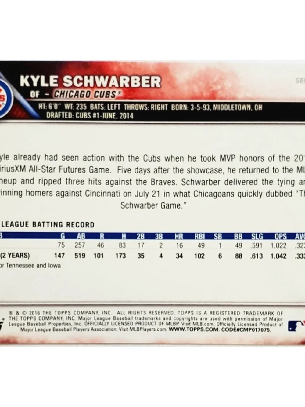Topps kyle schwarber